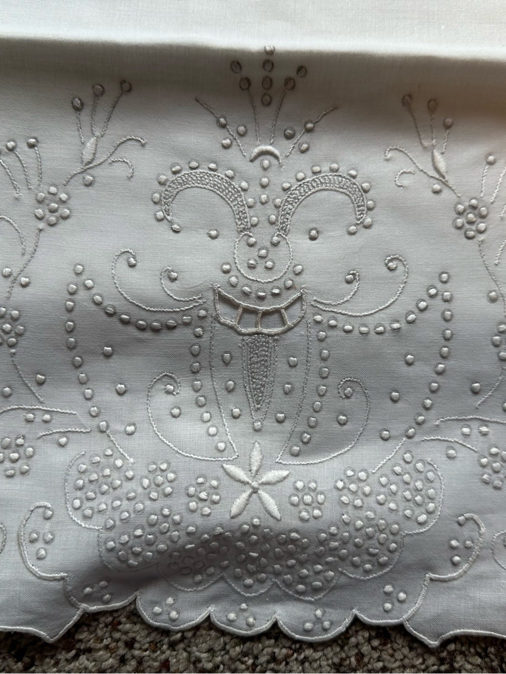 Vintage Madeira Hand-Embroidered Pillowcases B.L.I. NOS Set of 2 *Read Desc* - Picture 2 of 9